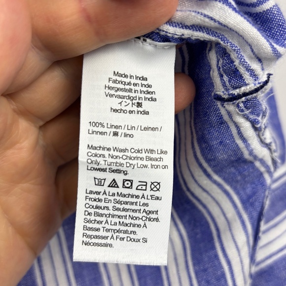 J Crew Womens Baird McNutt Irish Linen Long sleeve Button Up Shirt 12 Relaxed - Picture 5 of 9